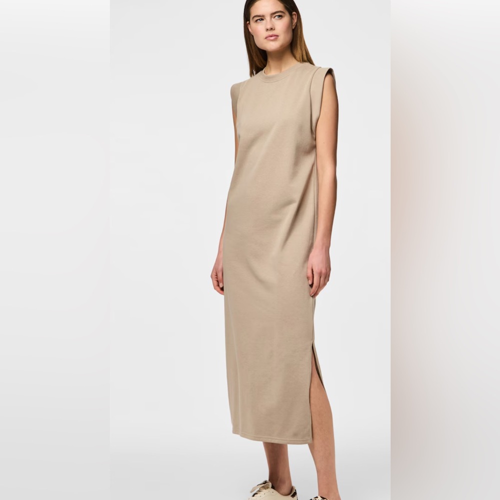 Calvin Klein Elegant Tan Sleeveless Dress XS size like new